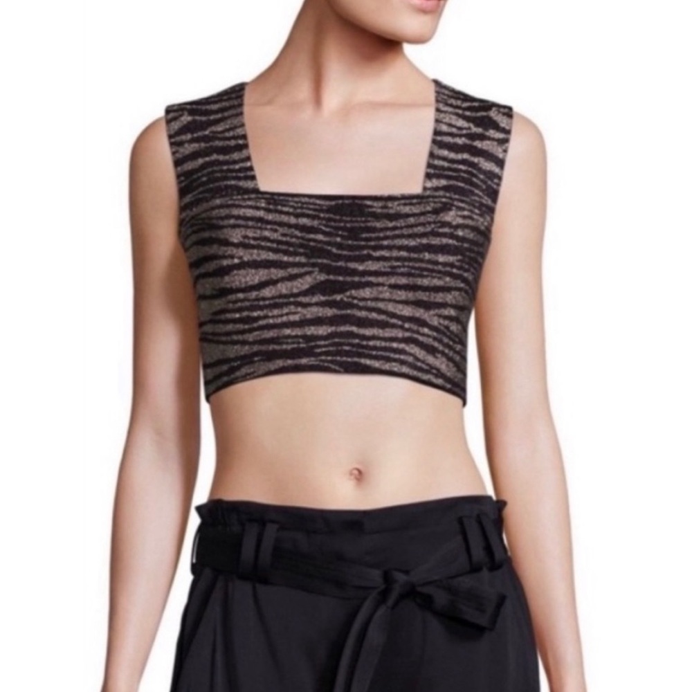 ALC Ali top.  Tiger stripe metallic  black and gold.  Brand new w tags